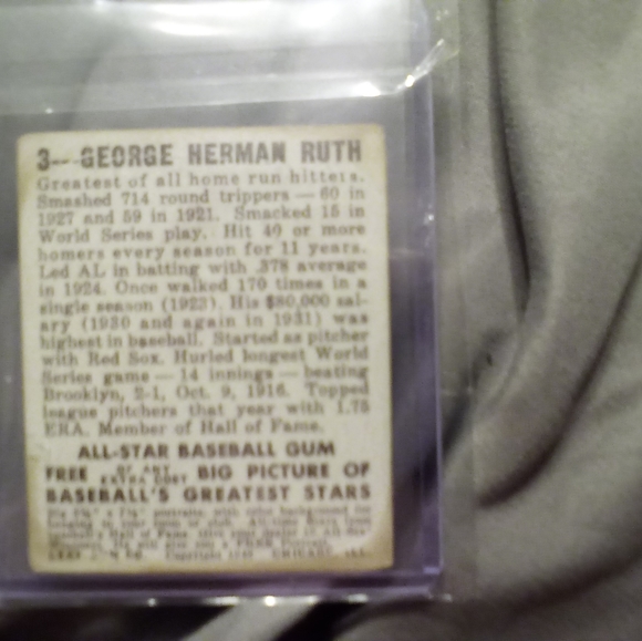 Babe Ruth card from leaf - Picture 5 of 5